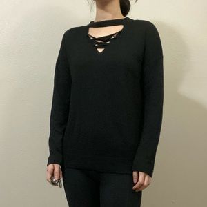 black long sleeve sweater top